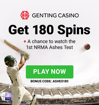 Get 180 Spins + A chance to watch the 1st NRMA Ashes Test